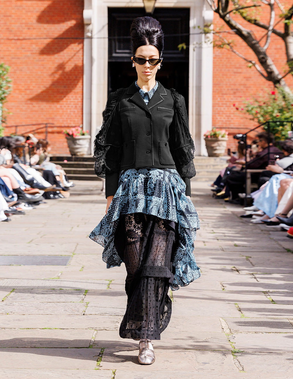 BORA AKSU A-Line Pleated Black Mini Skirt