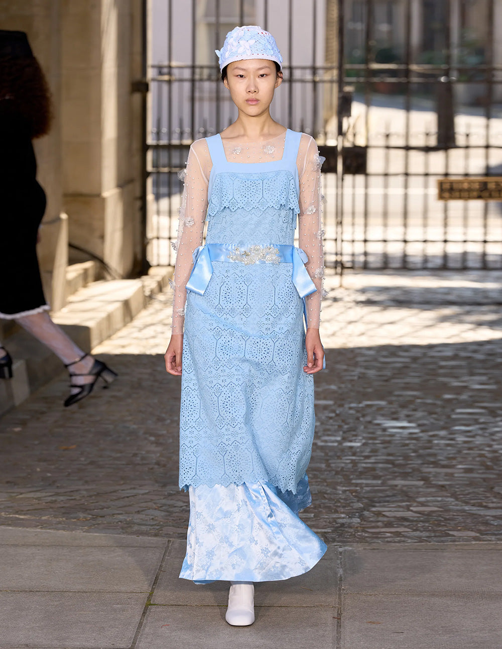 BORA AKSU Bow-Embellished Lace Slip Dress