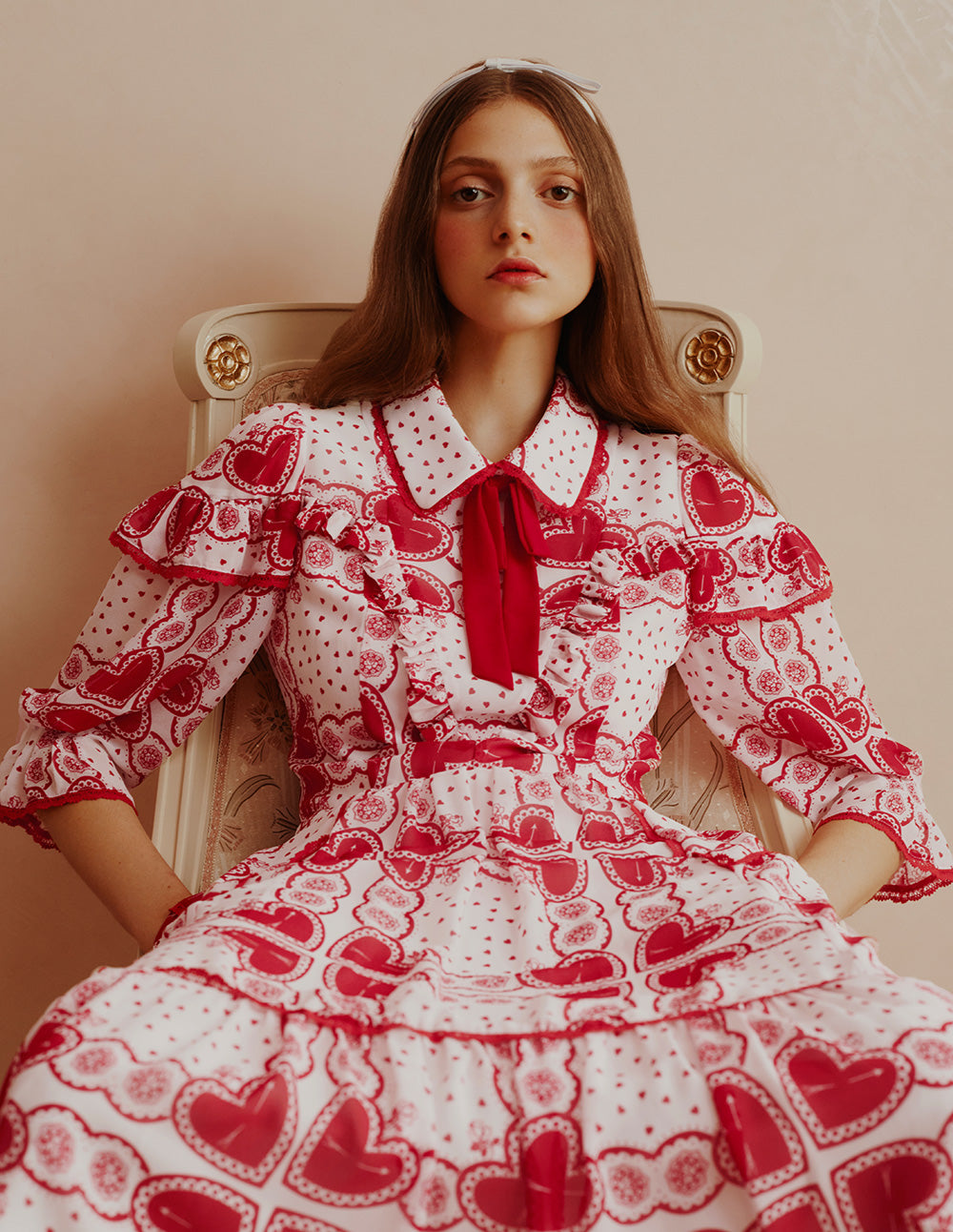 BORA AKSU Peter Pan Collar Print Dress