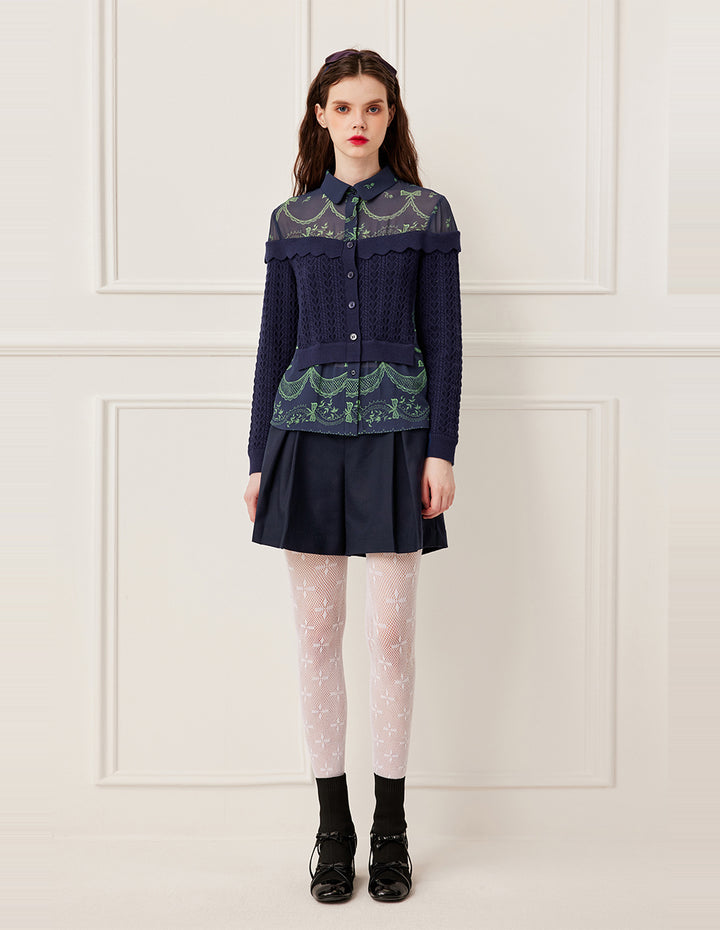 BORA AKSU High-Waisted A-Line Wool Blend Shorts