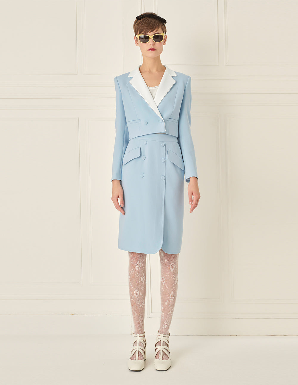 BORA AKSU Double Breasted Side Slit Skirt