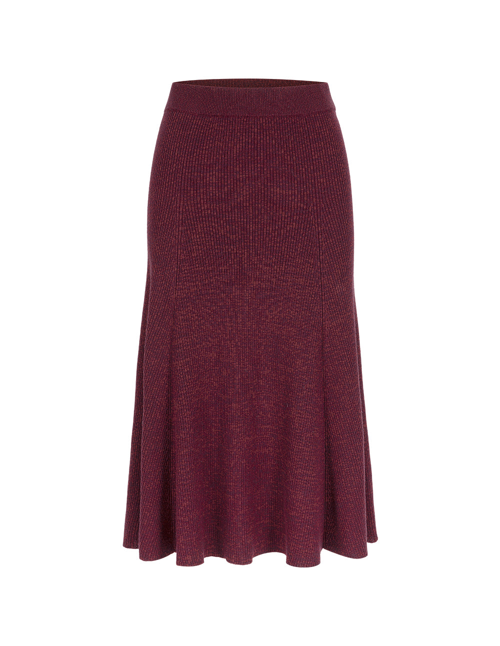 BORA AKSU Two-Tone A-Line Knee-length Knit Wool Skirt