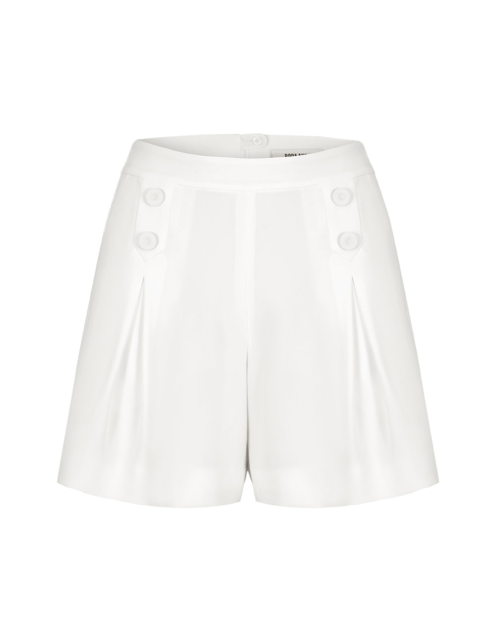 BORA AKSU Triacetate Pure White Loose Pleated Shorts