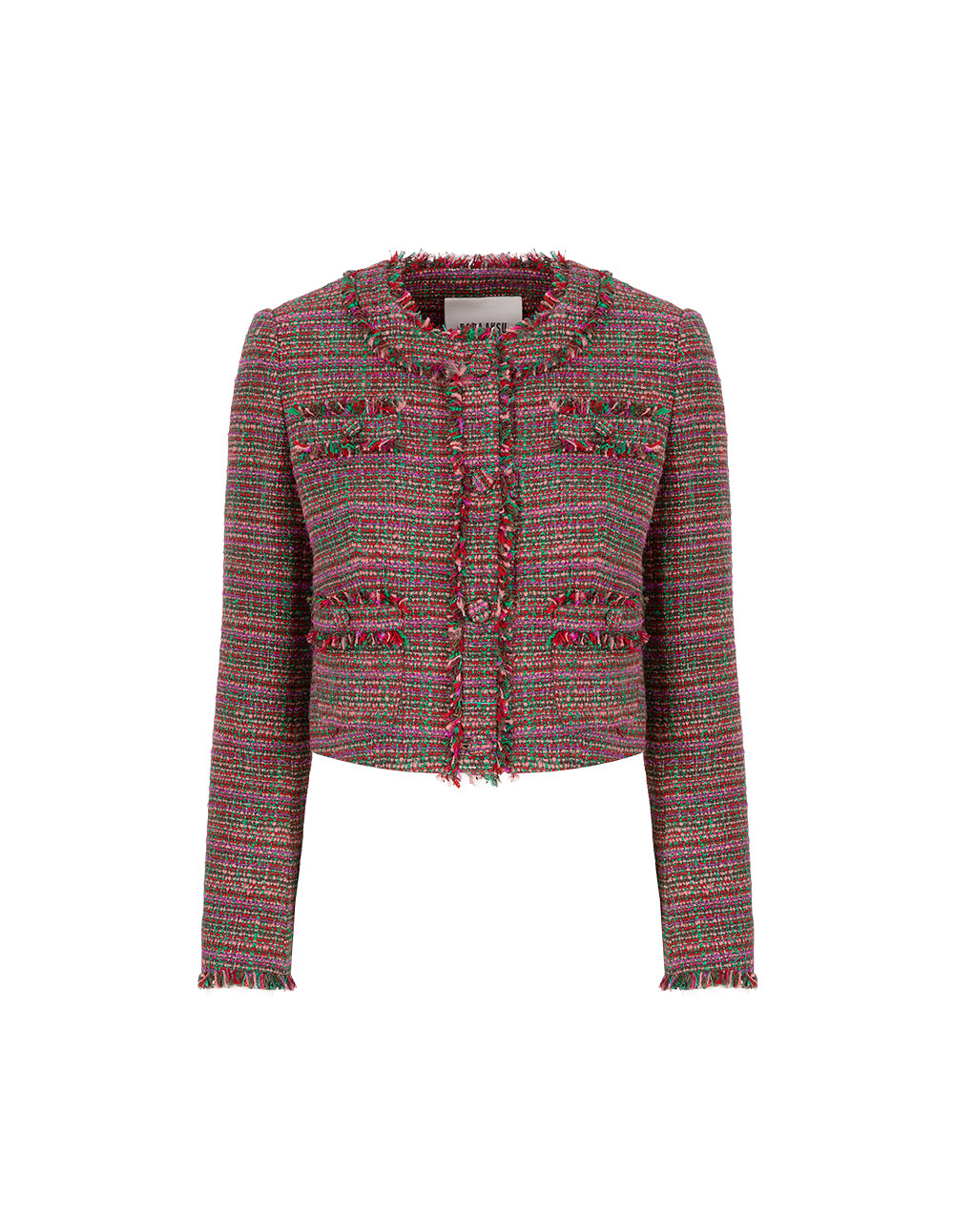 BORA AKSU Retro Crew Neck Short Tweed Jacket