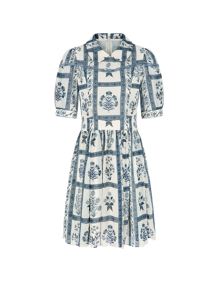 BORA AKSU Puff Sleeve Lapel Printed Dress