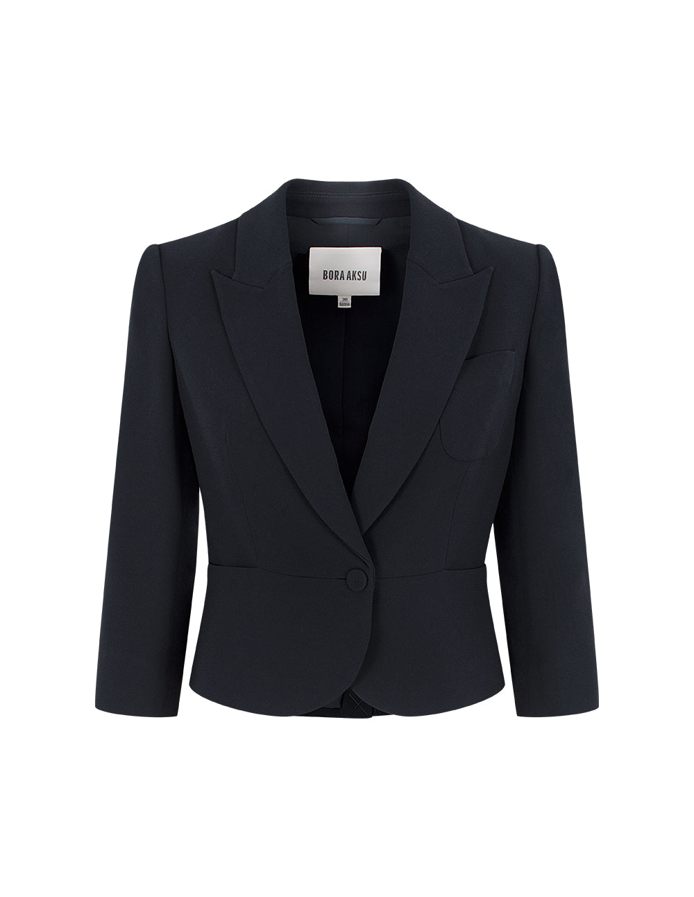BORA AKSU Peaked Lapel Long-Sleeve Single-Button Cropped Blazer