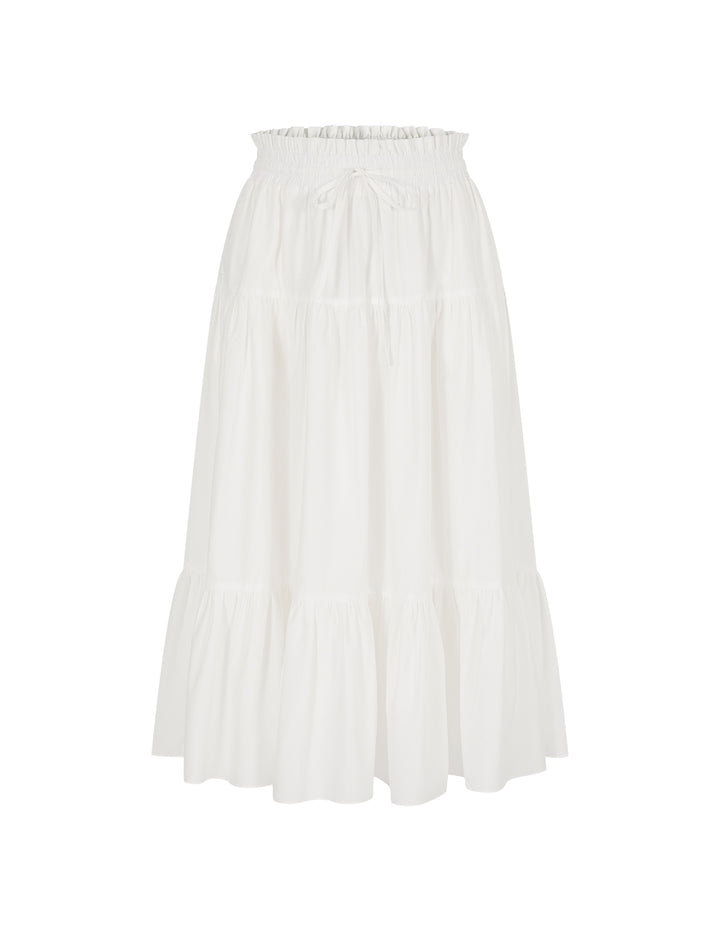 BORA AKSU Cinched Waist & Drawstring Pleated Knee-Length Skirt