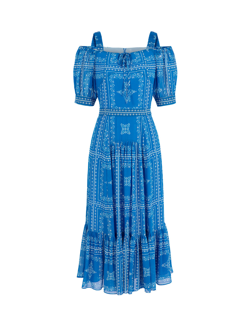 BORA AKSU Damascus Pattern Off-The-Shoulder Printed Dress