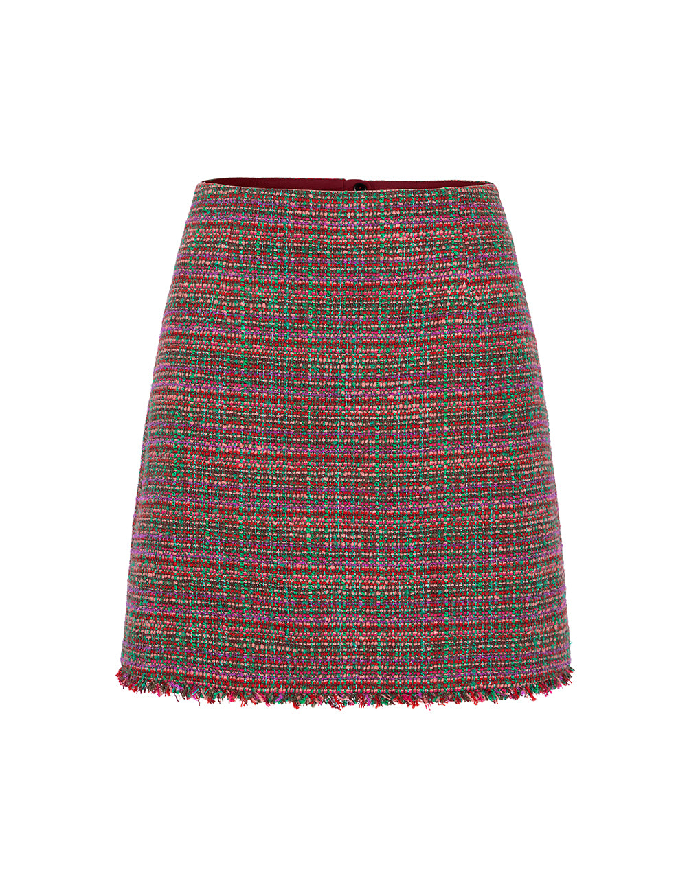 BORA AKSU Retro Mixed Colour Tweed A-Line Skirt