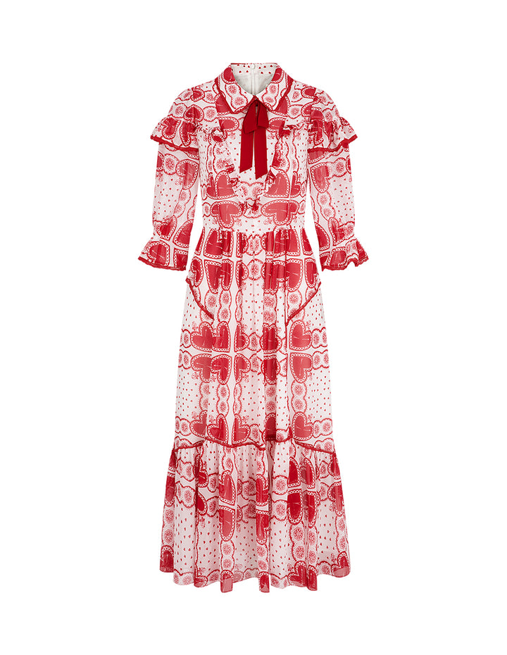 BORA AKSU Peter Pan Collar Print Dress