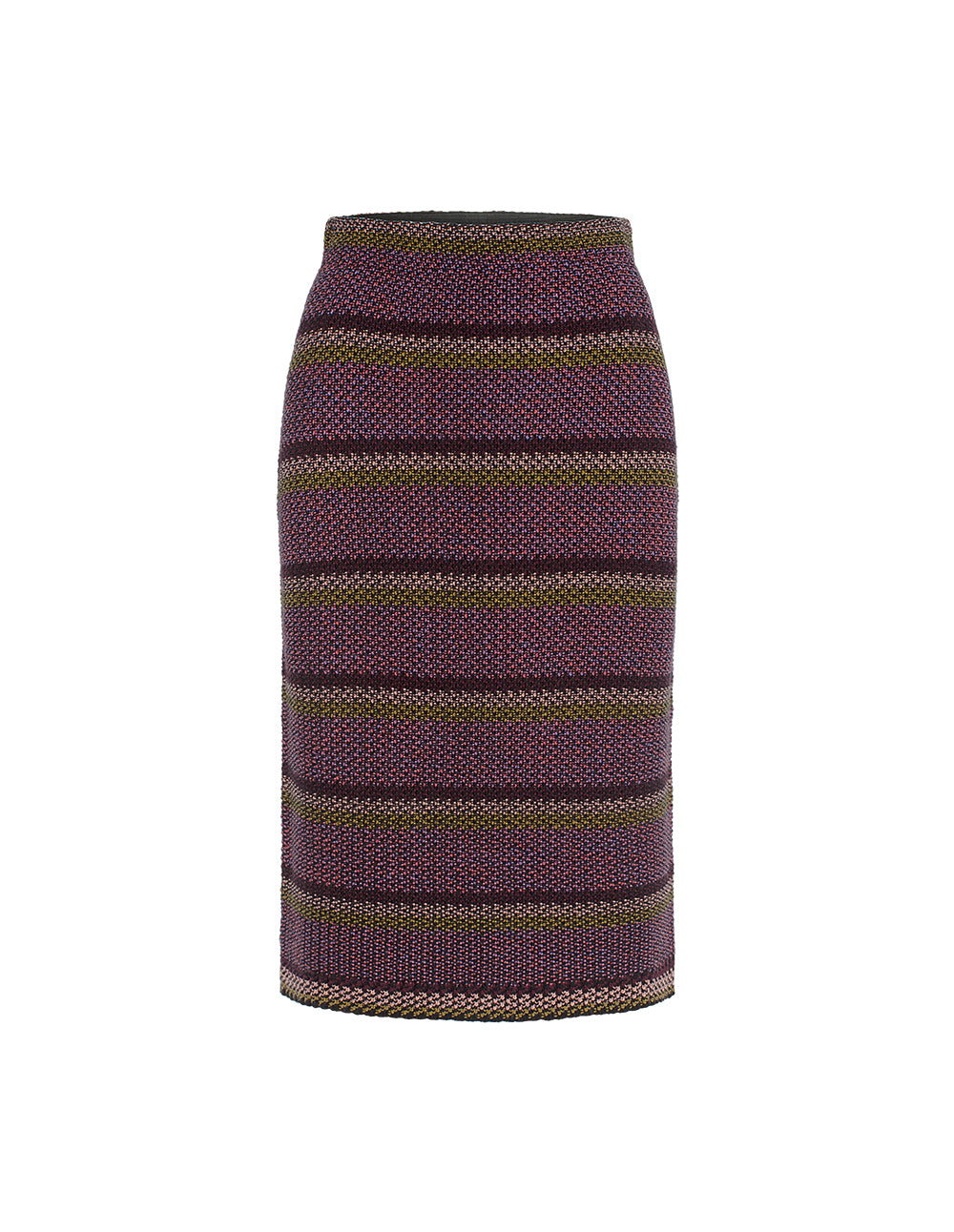 BORA AKSU Tweed  Stripe Wool Knee-Straight Pencil Skirt