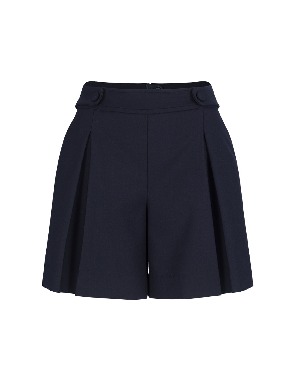 BORA AKSU High-Waisted A-Line Wool Blend Shorts
