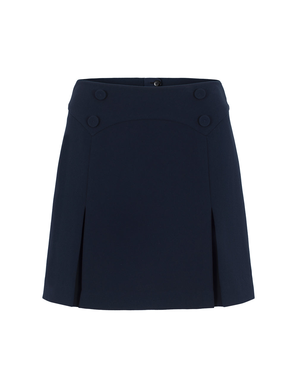 BORA AKSU Navy Blue A-Line Pleats Mini Skirt