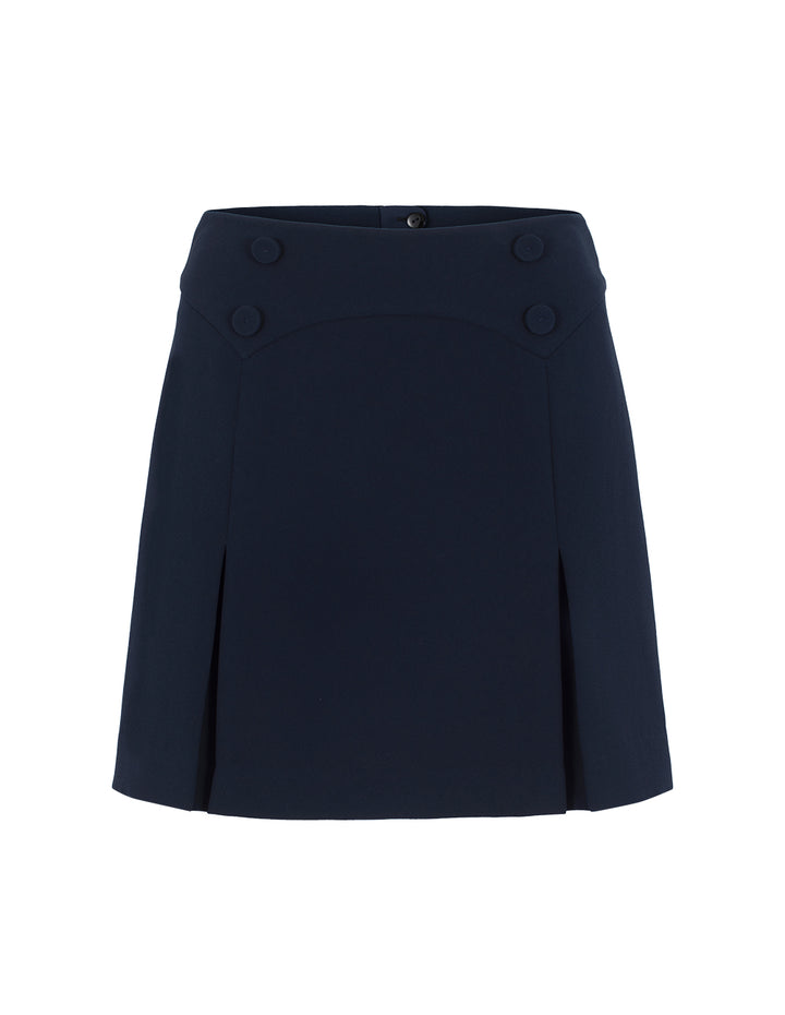 BORA AKSU Navy Blue A-Line Pleats Mini Skirt