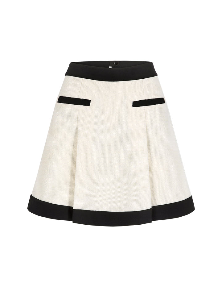 BORA AKSU Black Patchwork Pleated Skirt