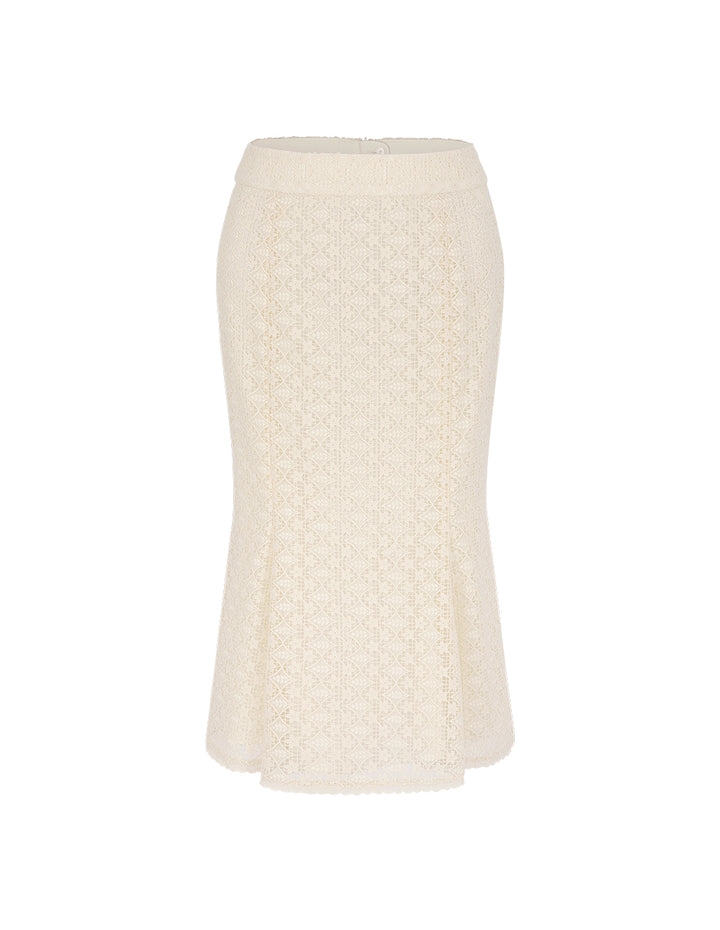 BORA AKSU Lace Knee-Length Fish Tail Skirt