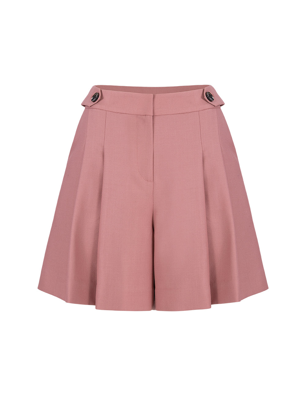 BORA AKSU Pleated Wool Buckle Shorts