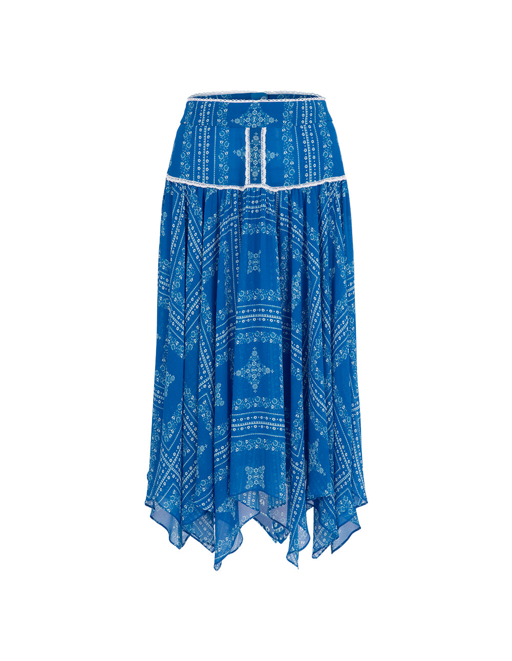 BORA AKSU Vintage Damascus Print Irregular Skirt