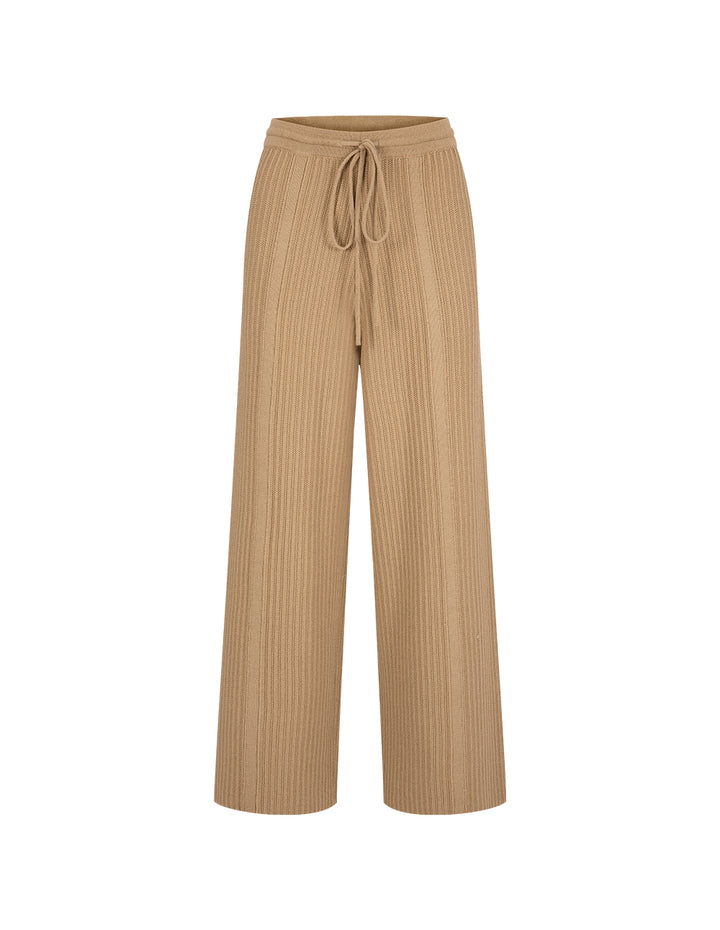 BORA AKSU Coffee-Colored Loose Wool Simple Straight Leg Pants