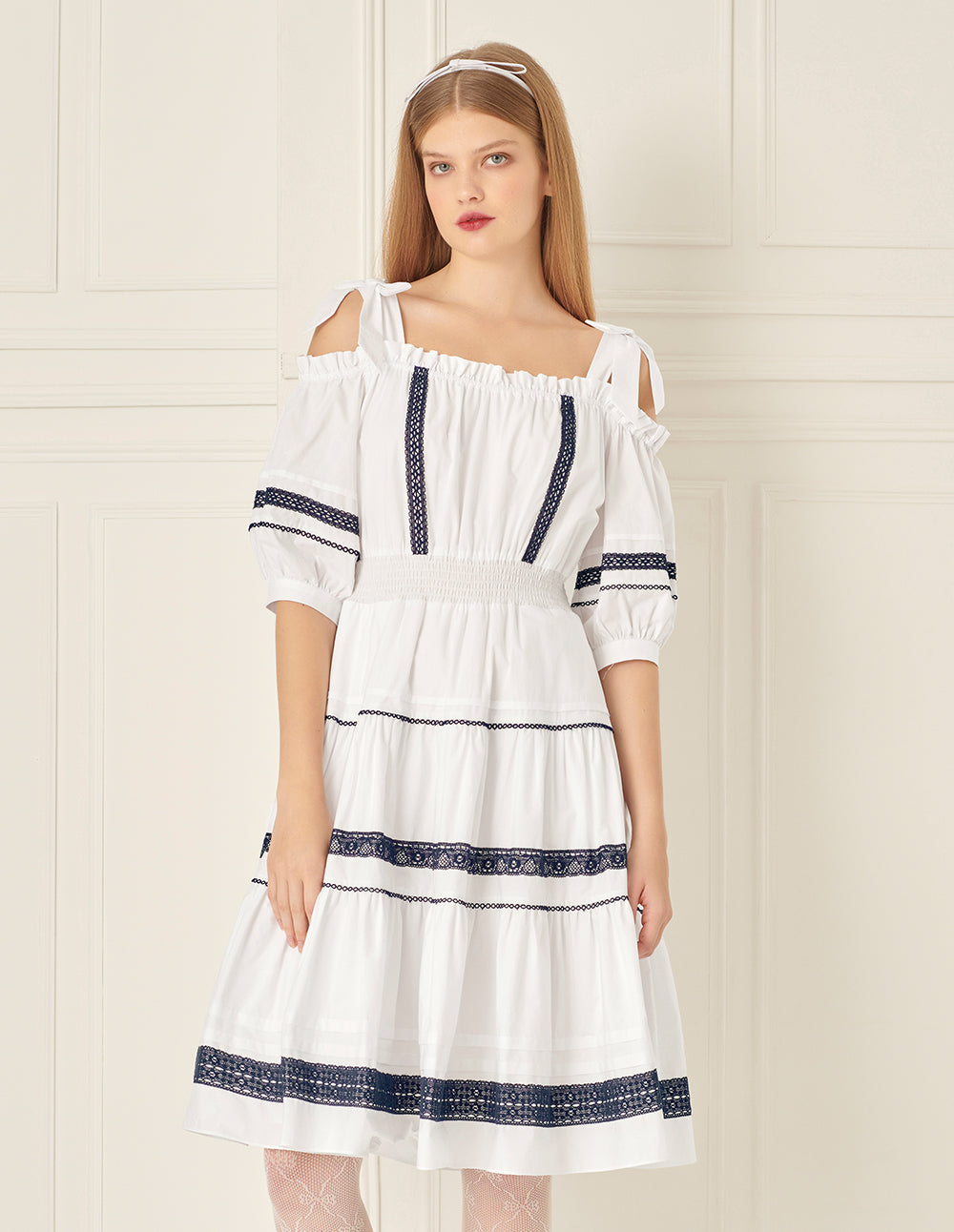 BORA AKSU Puff Sleeve Lace Dress