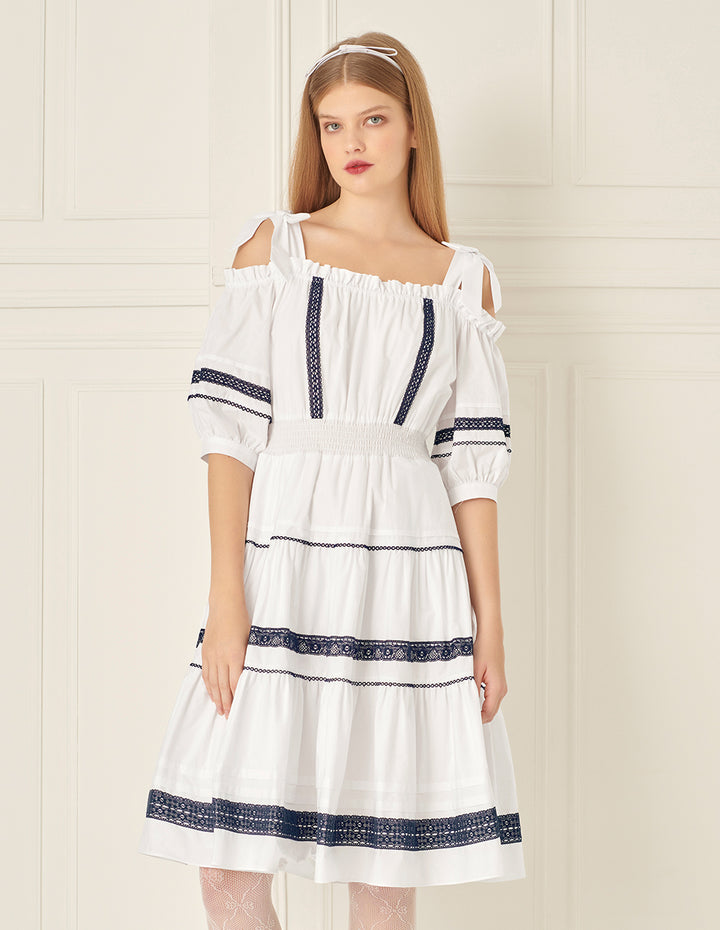 BORA AKSU Puff Sleeve Lace Dress