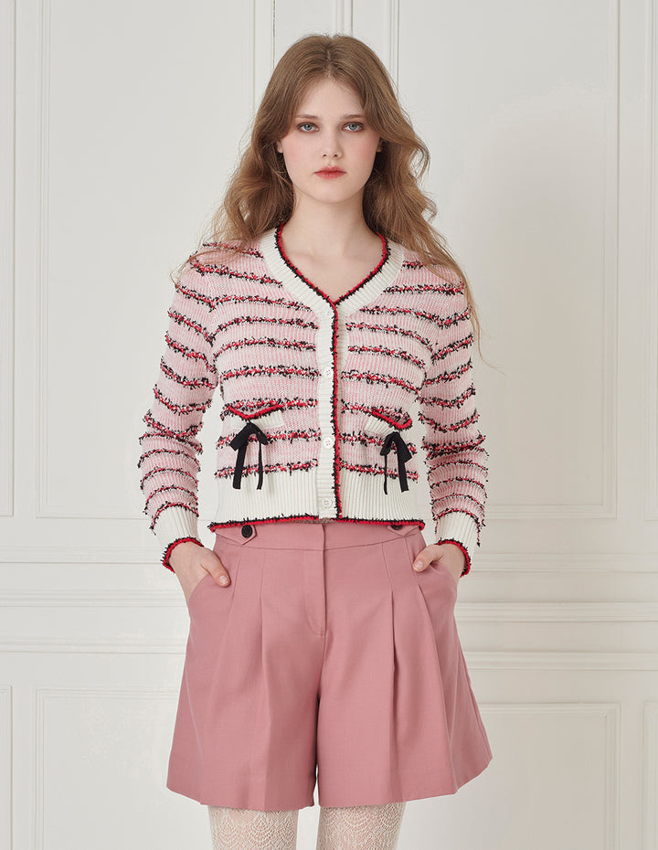 BORA AKSU Pleated Wool Buckle Shorts