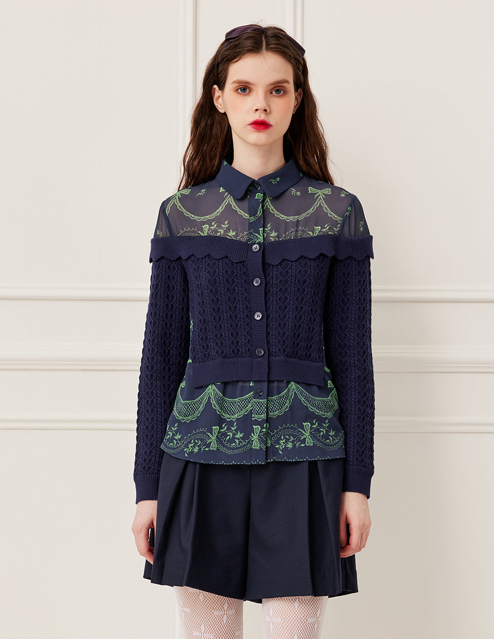 BORA AKSU High-Waisted A-Line Wool Blend Shorts