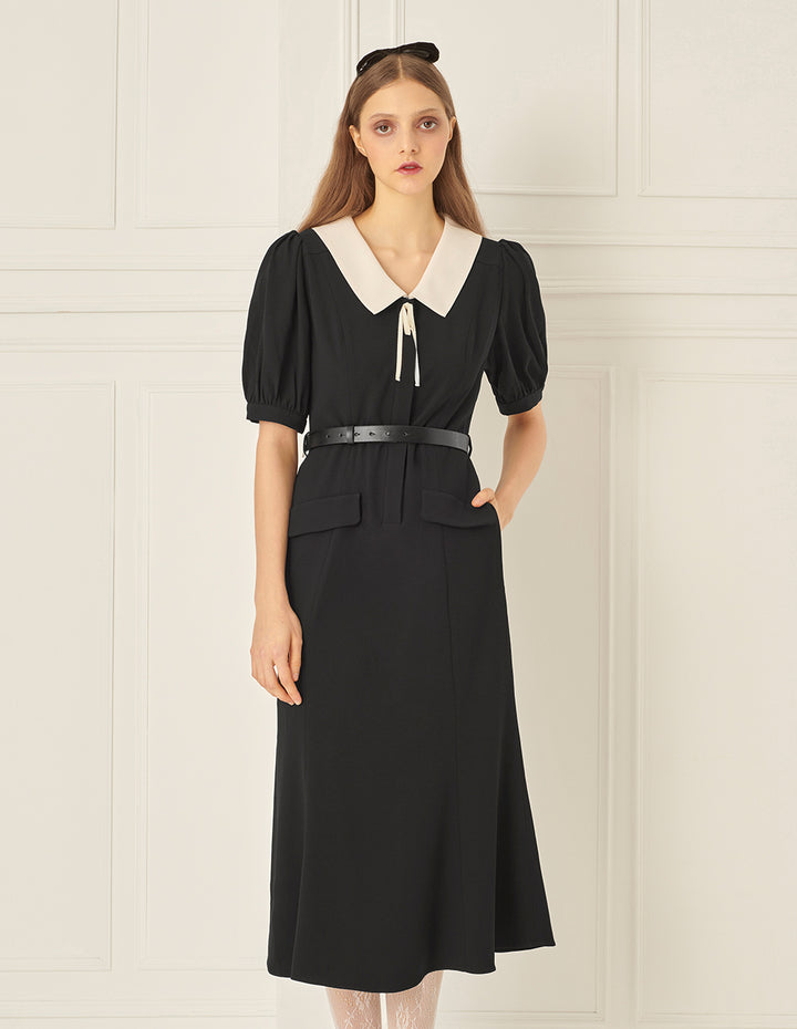 BORA AKSU Puff Sleeve Slim Fishtail Dress