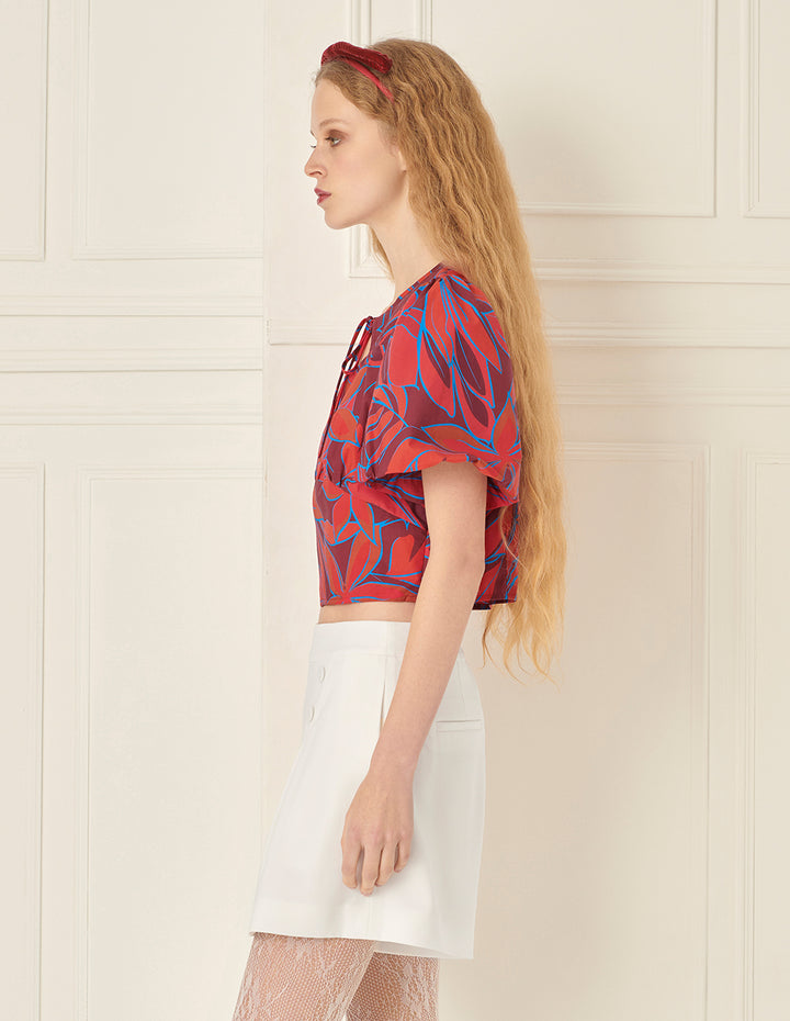 BORA AKSU Triacetate Pure White Loose Pleated Shorts