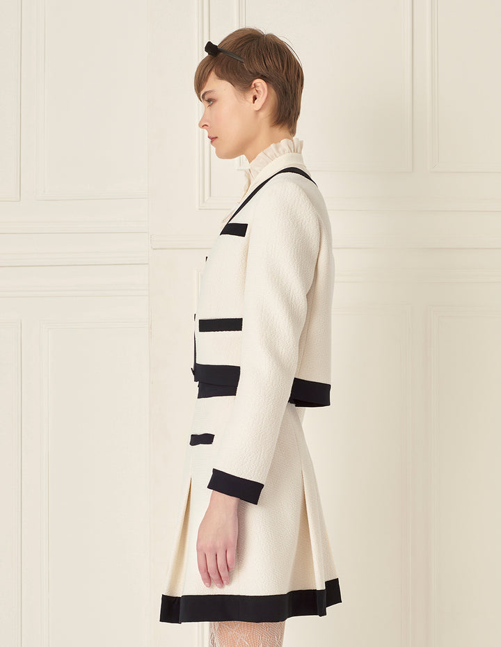 BORA AKSU Black Patchwork Pleated Skirt