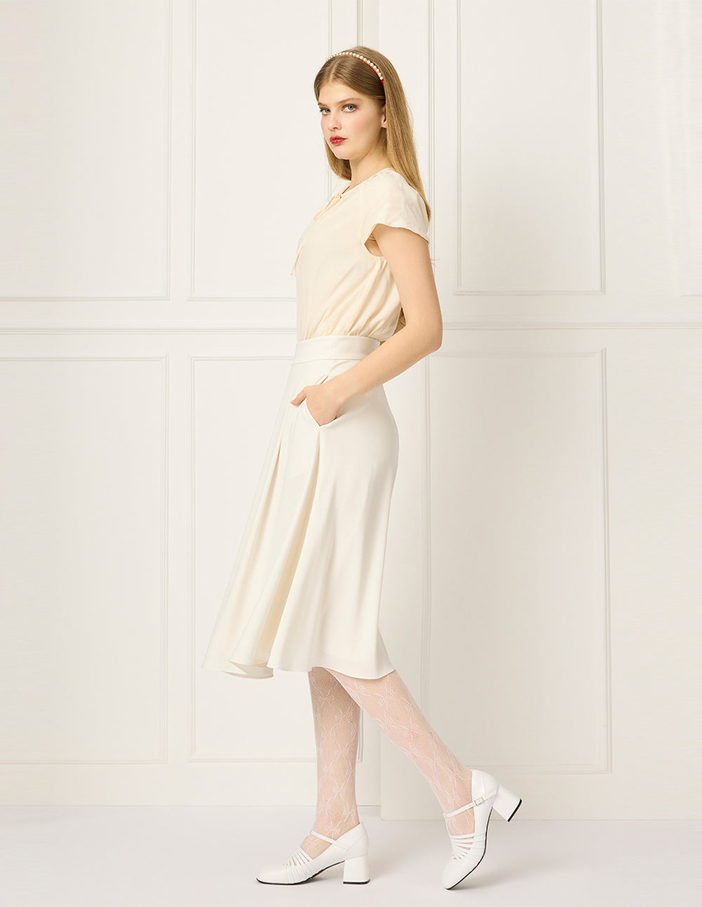 BORA AKSU A-Line Pleated Knee-Length Skirt