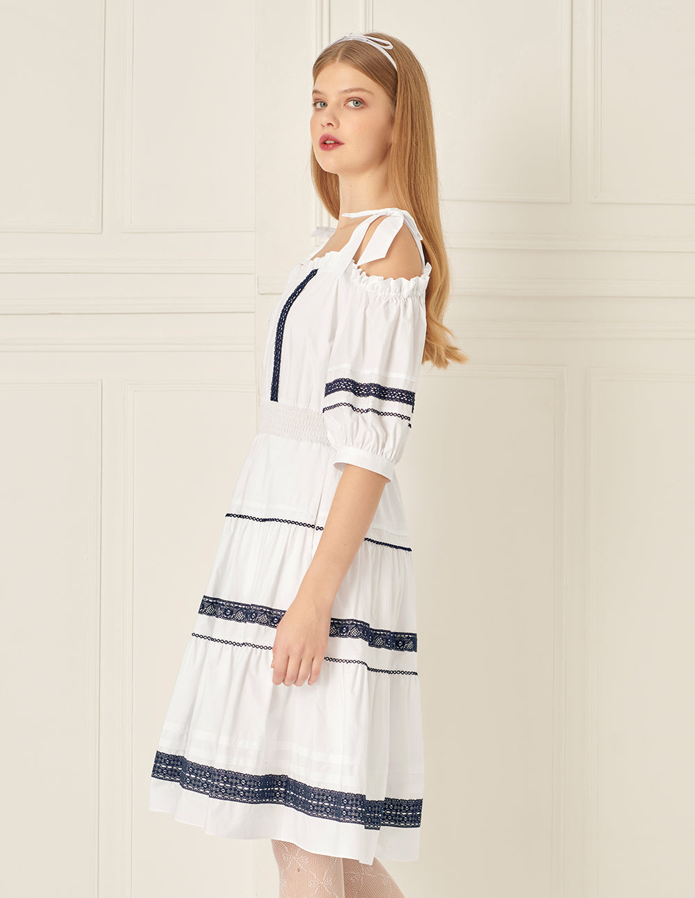 BORA AKSU Puff Sleeve Lace Dress