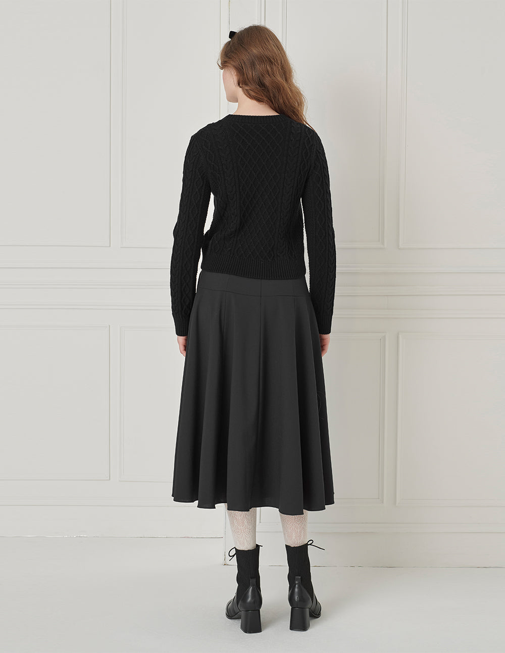 BORA AKSU Floral crew neck wool button-down sweater