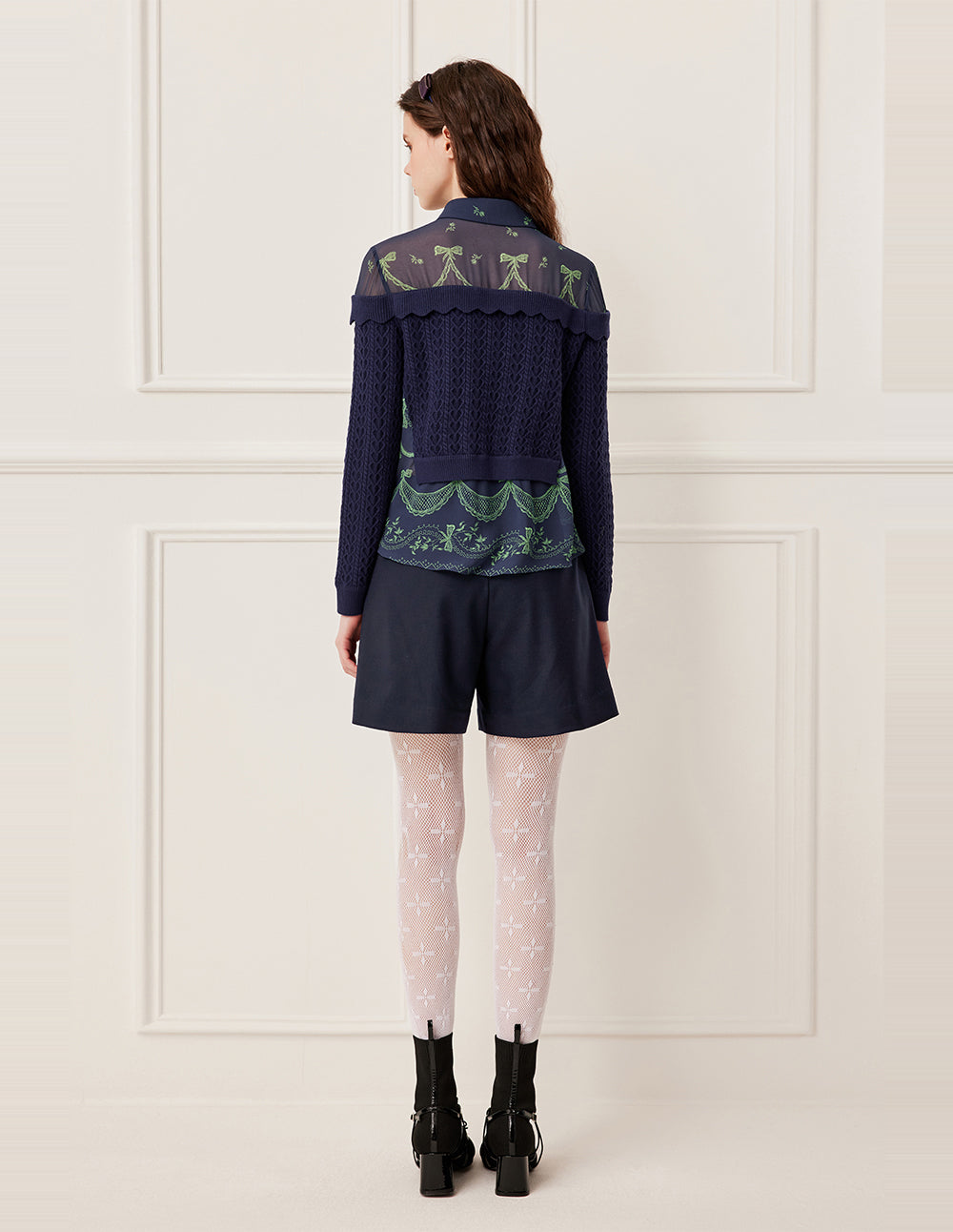 BORA AKSU High-Waisted A-Line Wool Blend Shorts