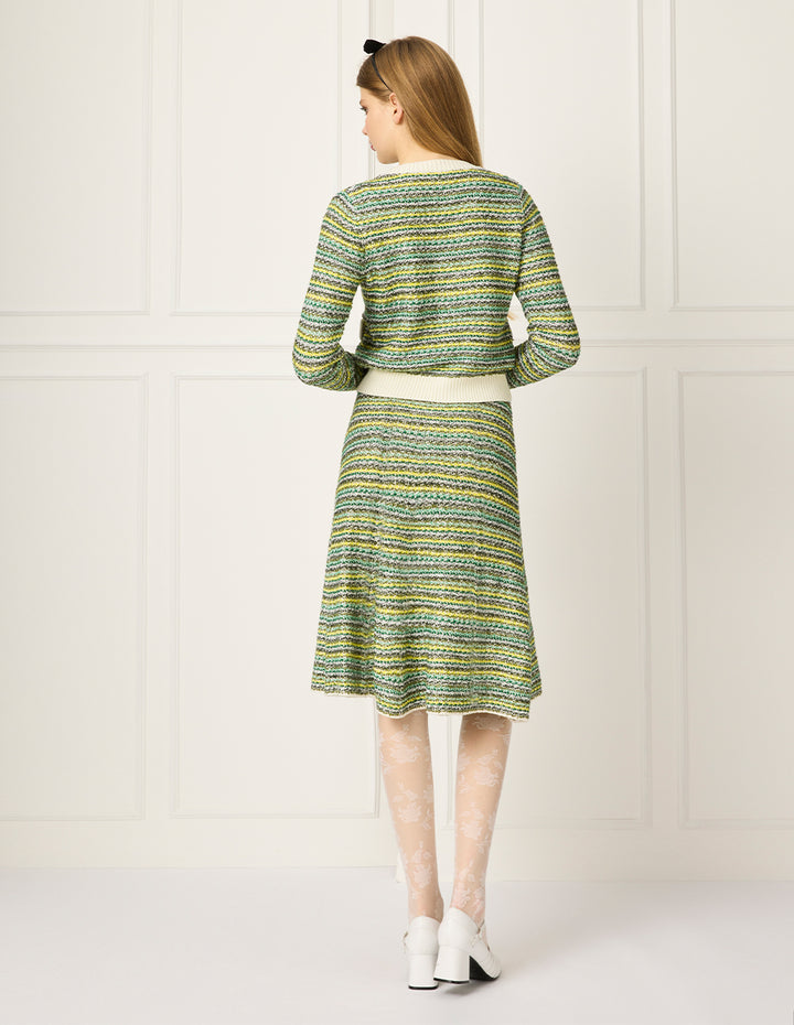 BORA AKSU knee-Length Mixed Tweed A-Line Skirt