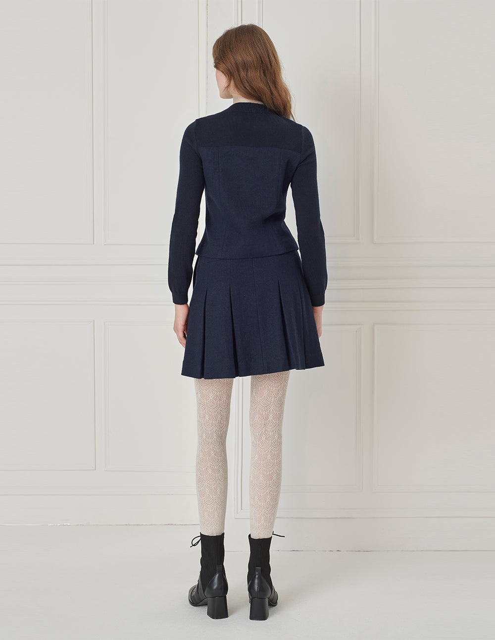 BORA AKSU Round-Collar Long-Sleeve Curved Splicing Knitted Pullover