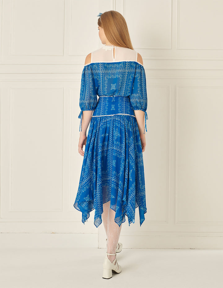 BORA AKSU Vintage Damascus Print Irregular Skirt