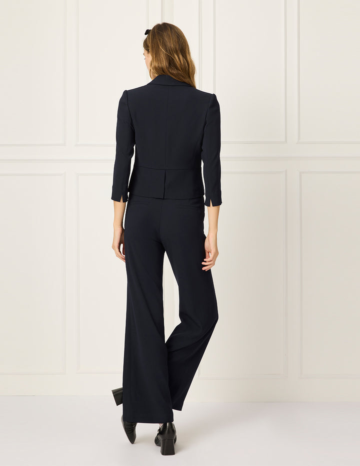 BORA AKSU Peaked Lapel Long-Sleeve Single-Button Cropped Blazer