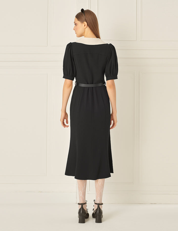 BORA AKSU Puff Sleeve Slim Fishtail Dress