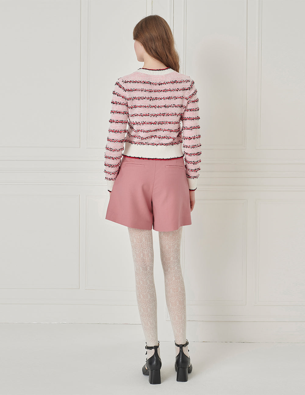 BORA AKSU Pleated Wool Buckle Shorts