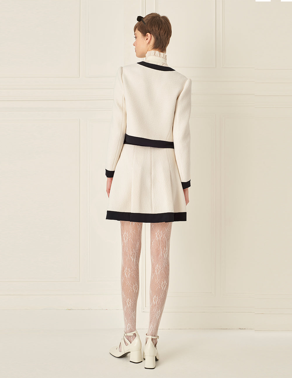 BORA AKSU Black Patchwork Pleated Skirt