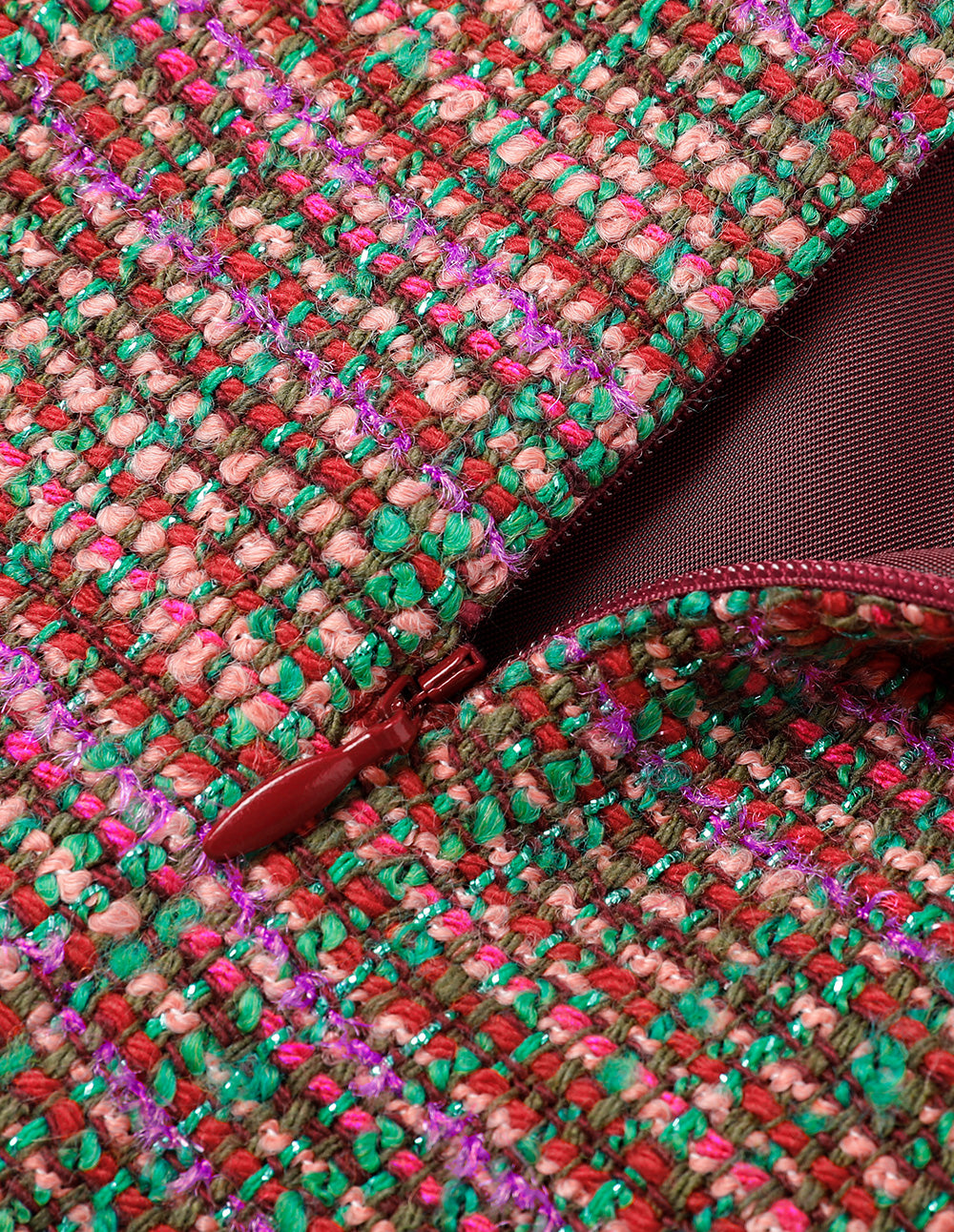 BORA AKSU Retro Mixed Colour Tweed A-Line Skirt