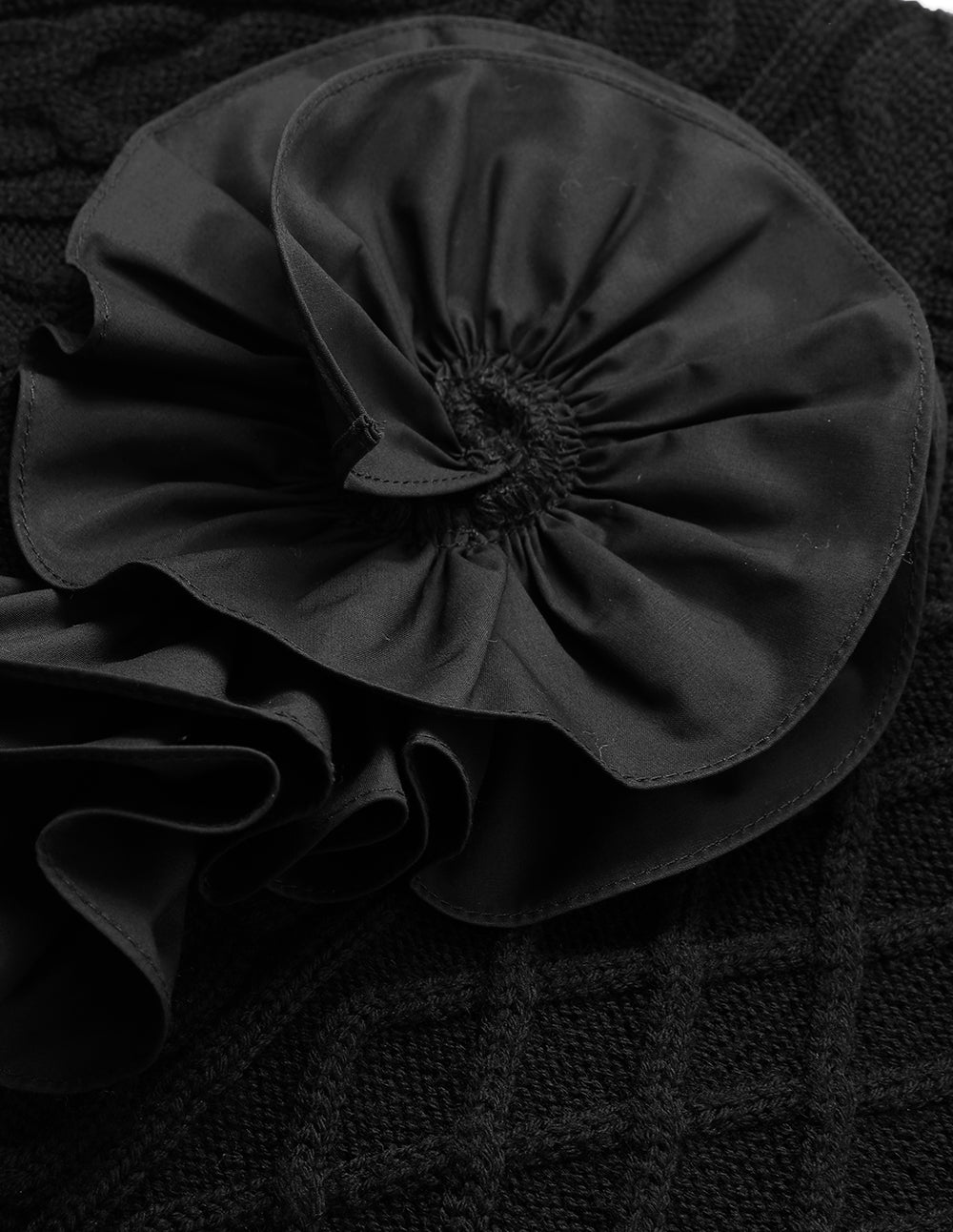 BORA AKSU Floral crew neck wool button-down sweater