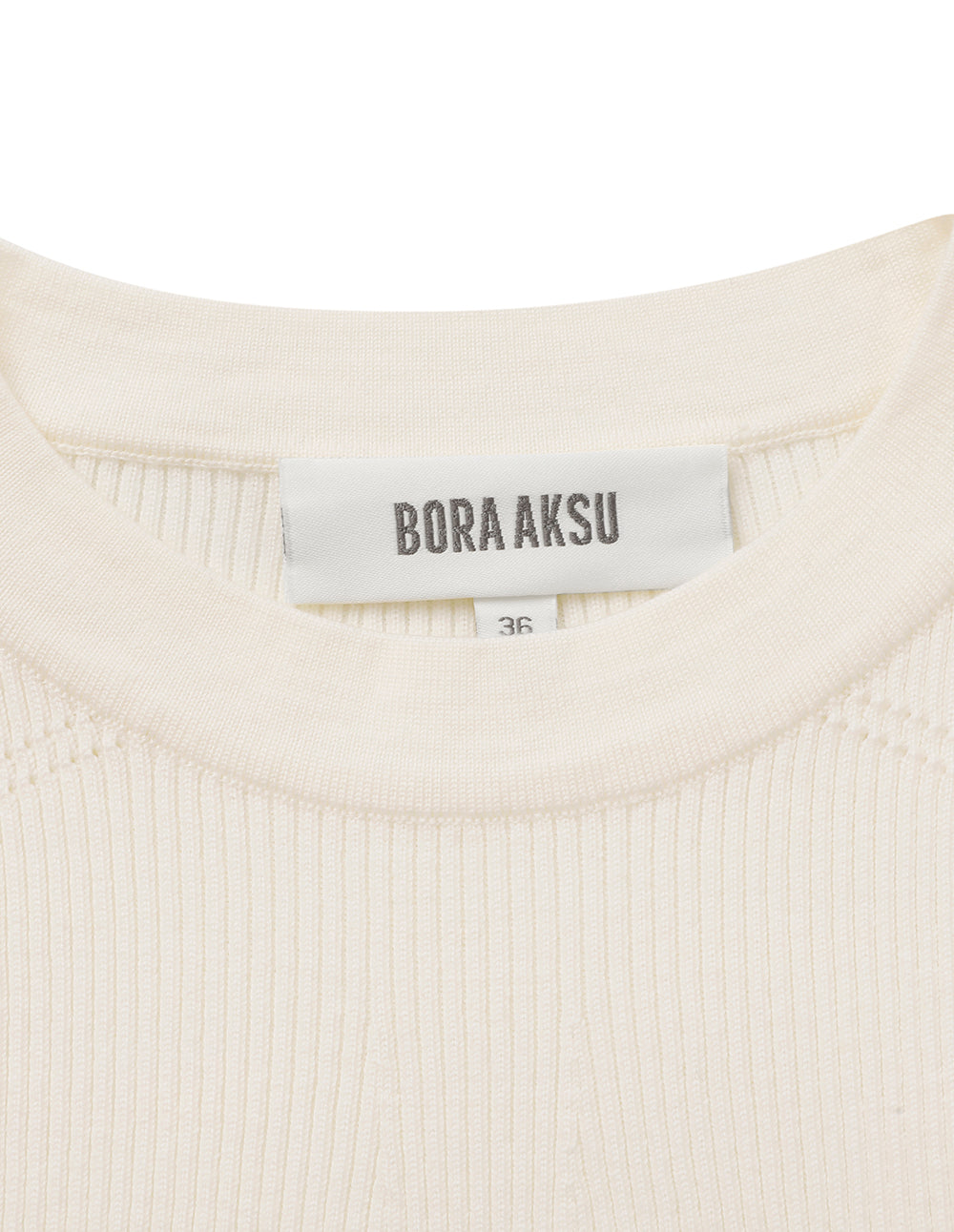 BORA AKSU Round-Neck Side-Drawstring Wool Rib Knit Base Layer