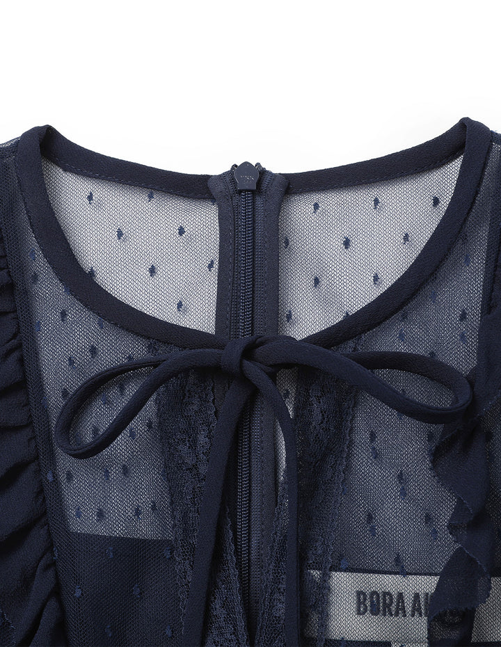 BORA AKSU Puff Sleeve Layered Lace Dress