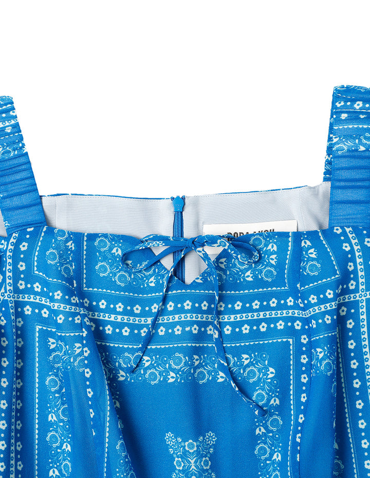 BORA AKSU Damascus Pattern Off-The-Shoulder Printed Dress