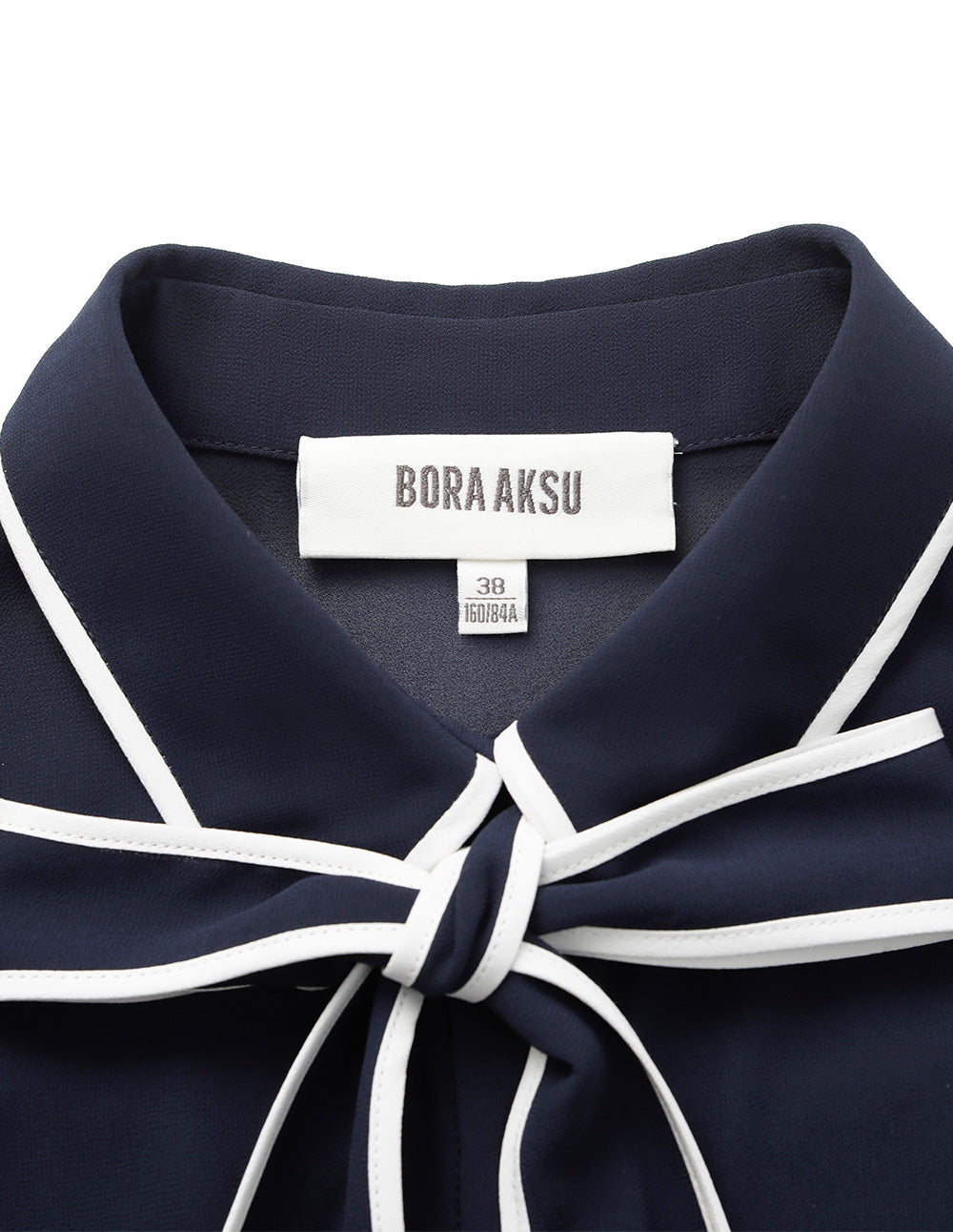 BORA AKSU Bubble Long-Sleeve Contrast-Trim Blouse