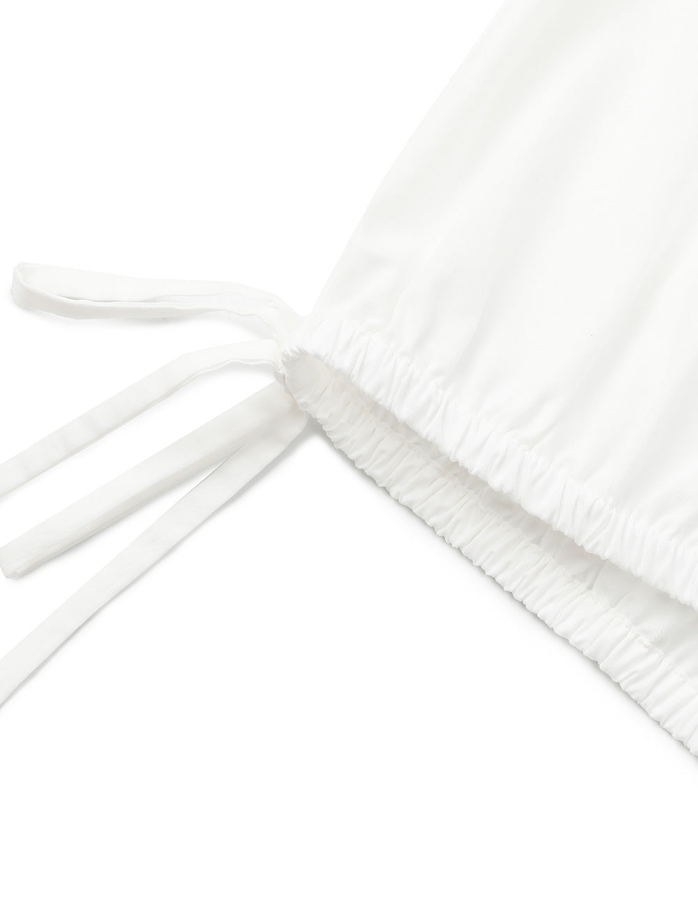 BORA AKSU Round Neck Puff Sleeve Elastic Tie T-Shirt