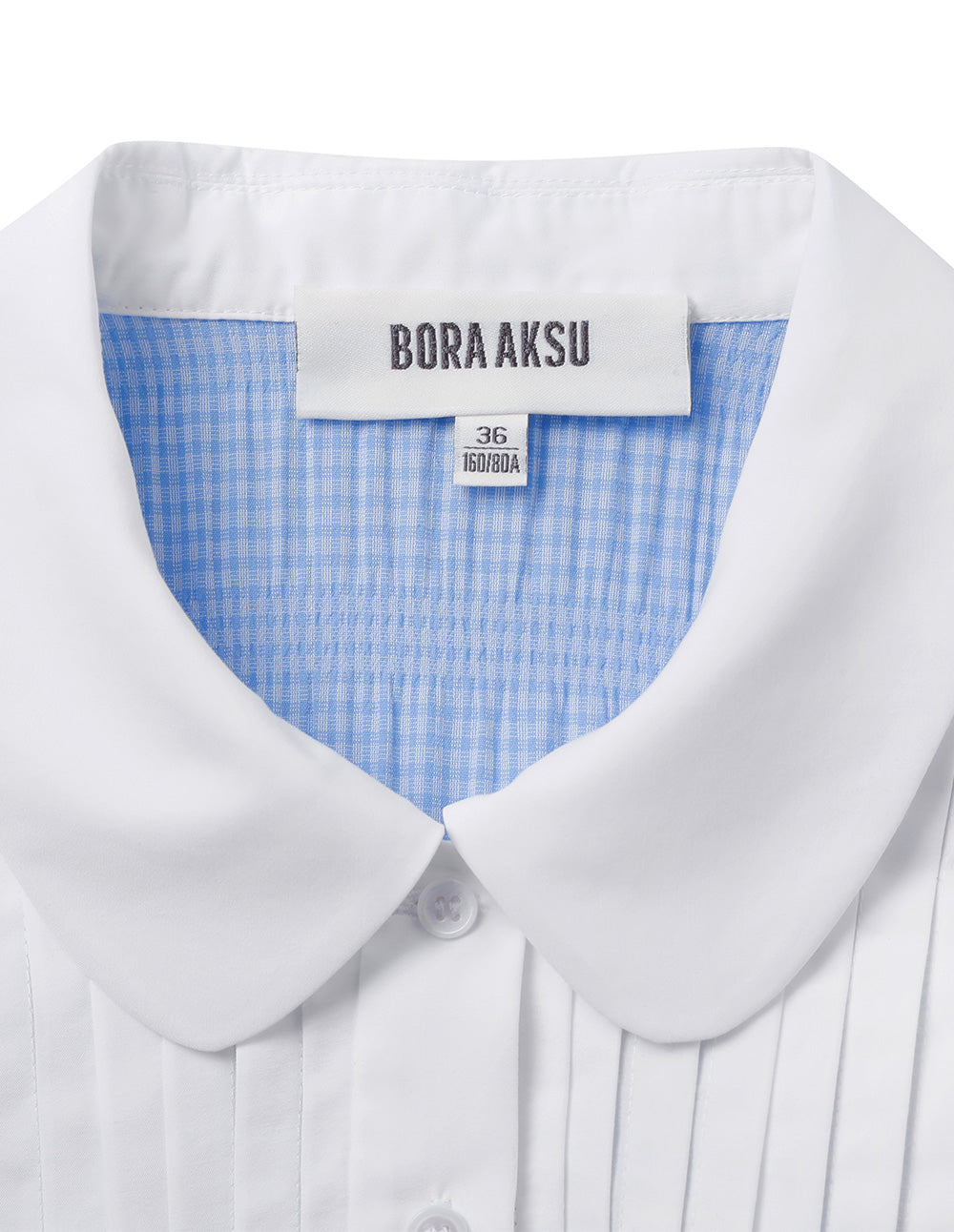 BORA AKSU Puff Sleeve Peter Pan Collar Color Block Lapel Top