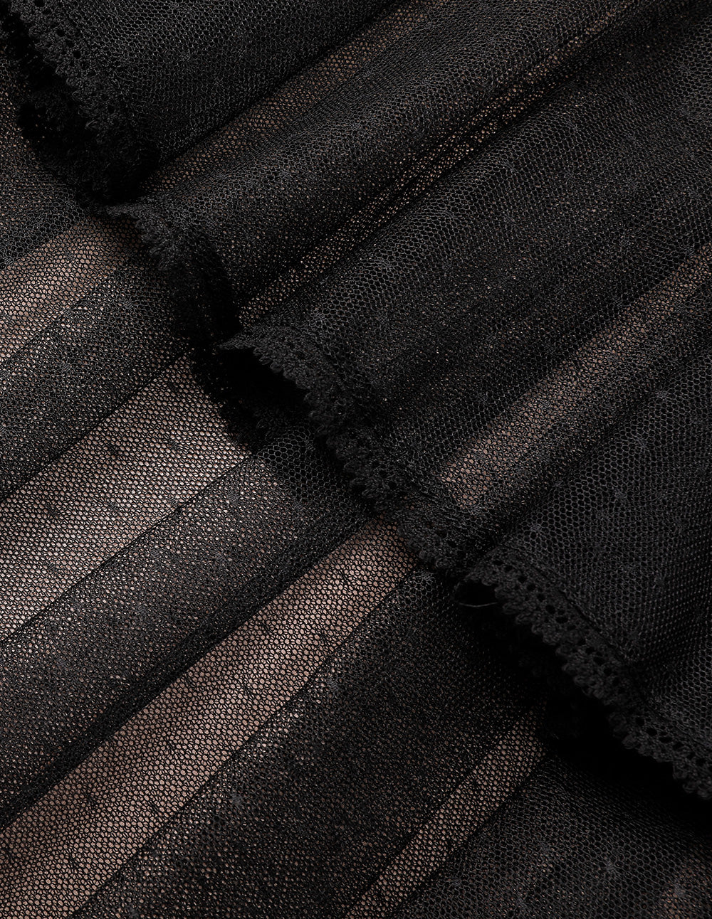 BORA AKSU Polka Dot Mesh Overlay Pleated Midi Skirt